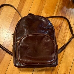 Brown Italian Leather Backpack